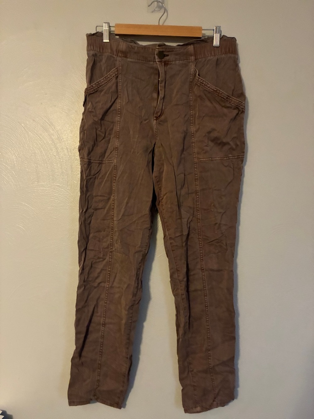 Old Navy Brown/Purple Pants with Ruffle Waist